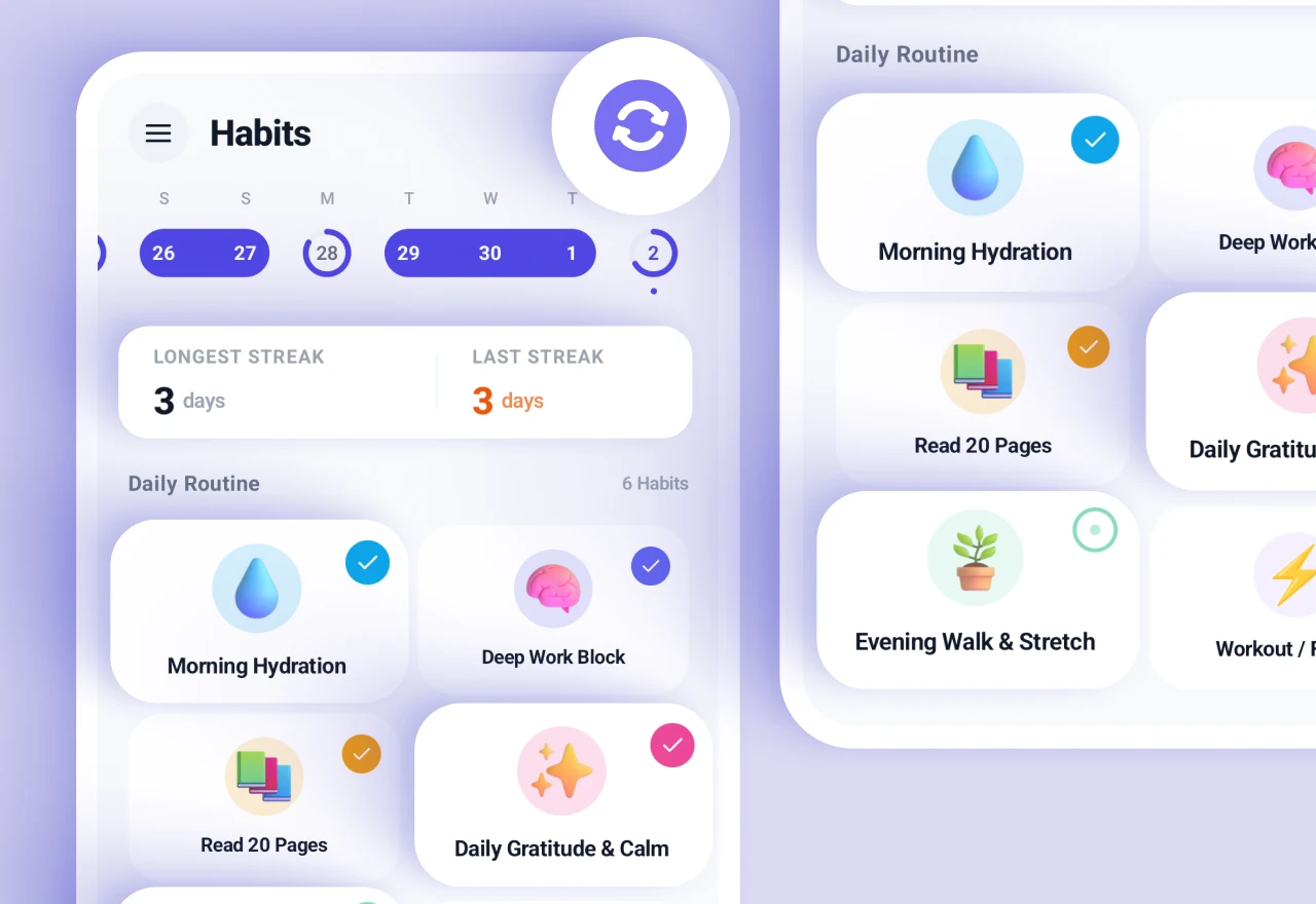 Flexible Habit Tracking and Daily Routines