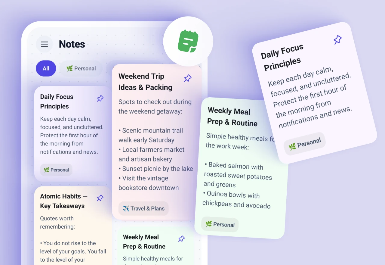 Organized Notes and Checklists