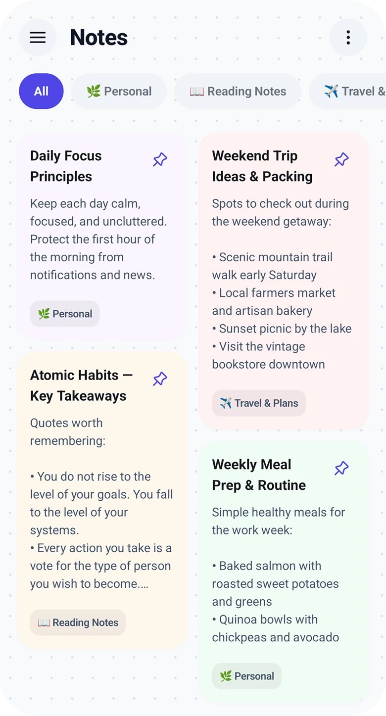 Habitome Notes Screen